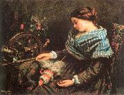 Courbet, Gustave The Sleeping Spinner Sweden oil painting artist